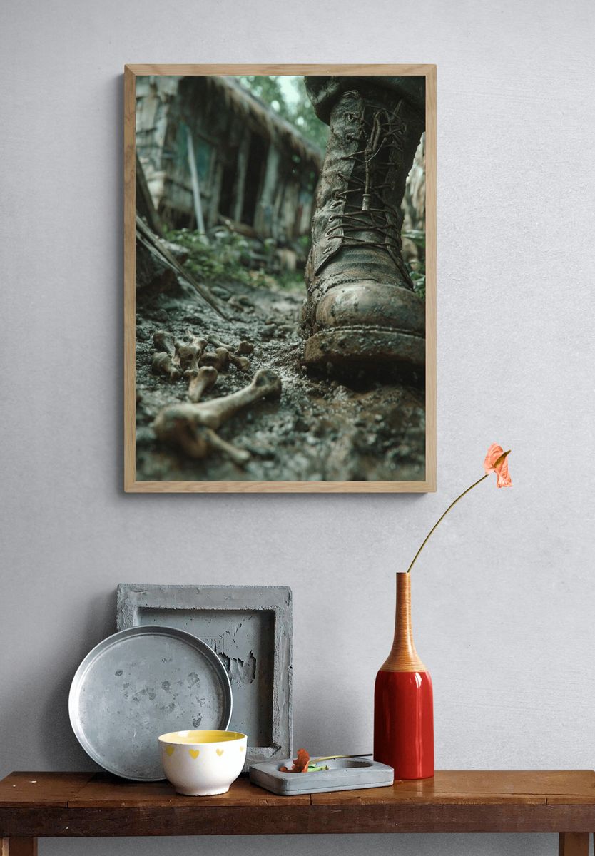 Muddy Jungle Boot Photography Poster. — room view 3