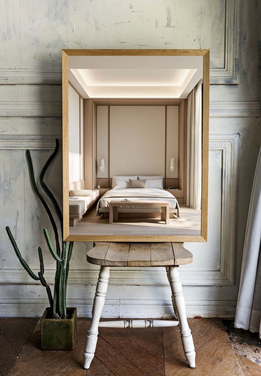Minimalist Japandi Bedroom Poster. room preview