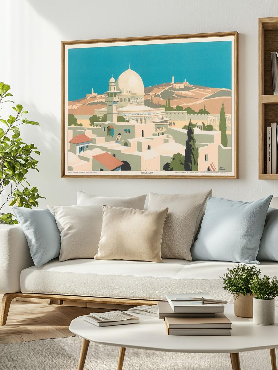 Jerusalem Vintage Travel Poster. — room view 2