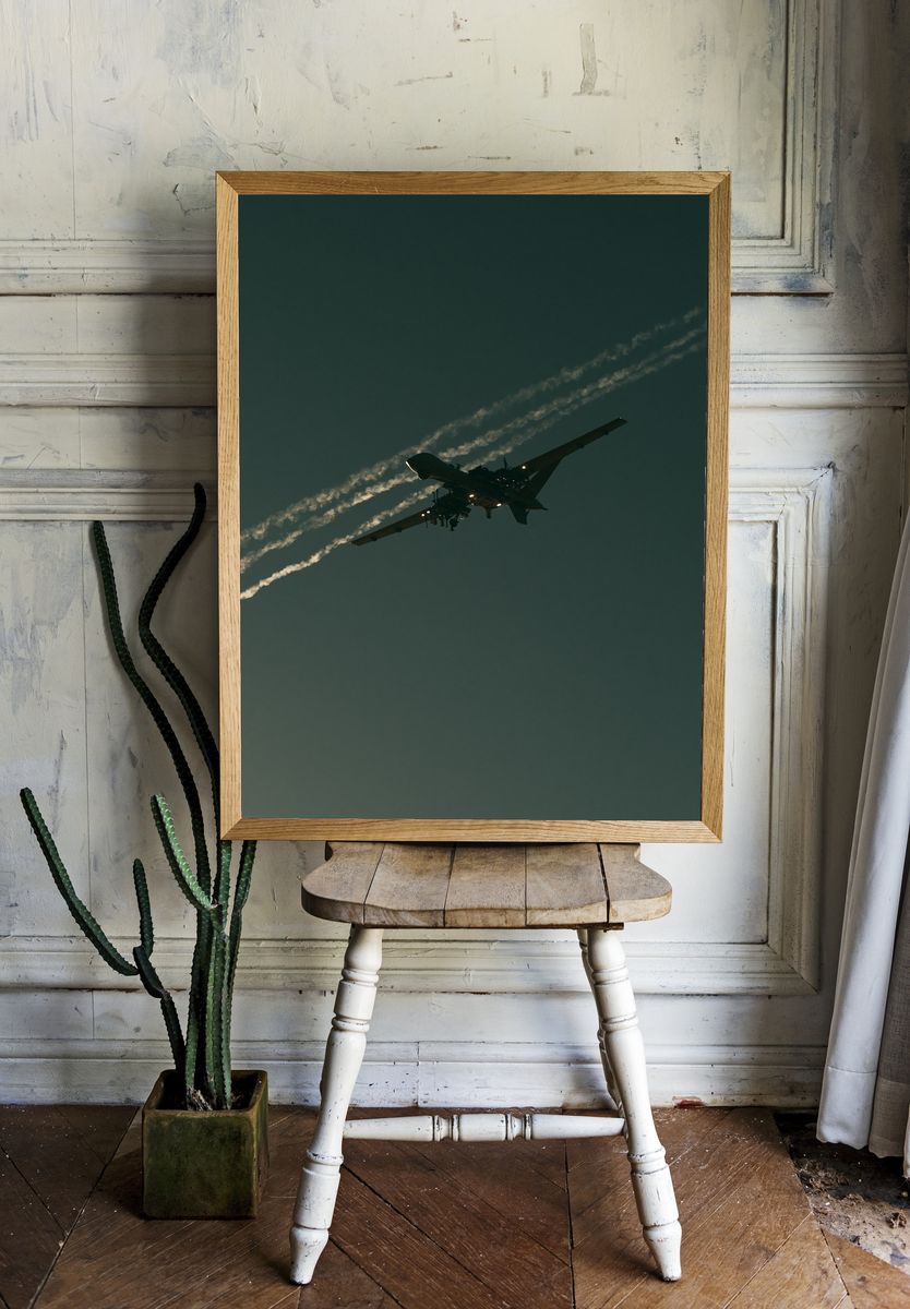 Jet Silhouette in Twilight Photography Poster. room preview
