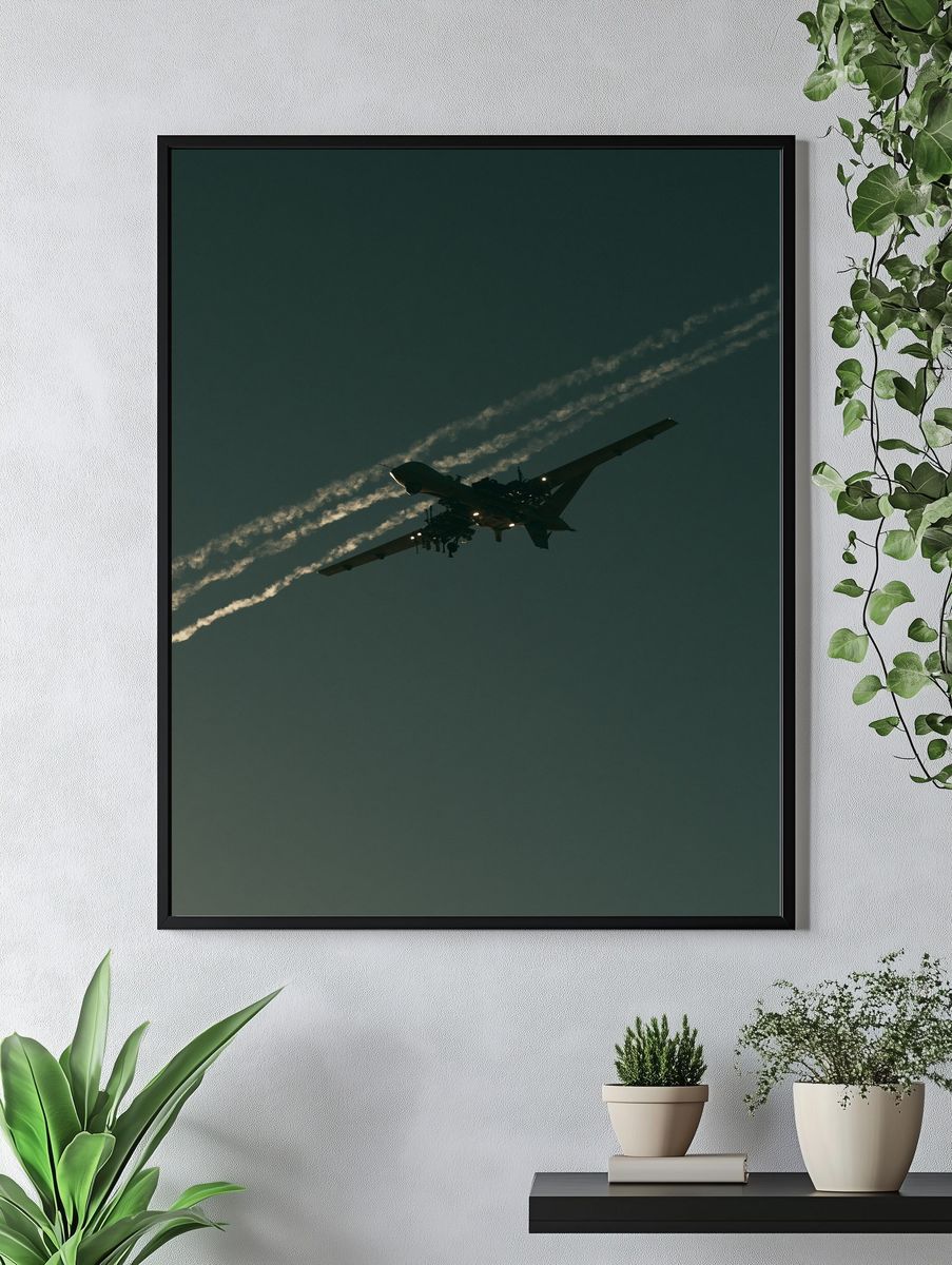 Jet Silhouette in Twilight Photography Poster. — room view 4