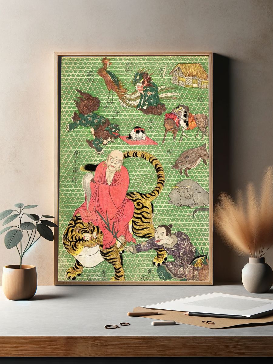 Japanese Folk Tale Illustration Poster. — room view 2