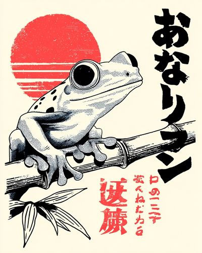 Japanese Frog — Vintage Print