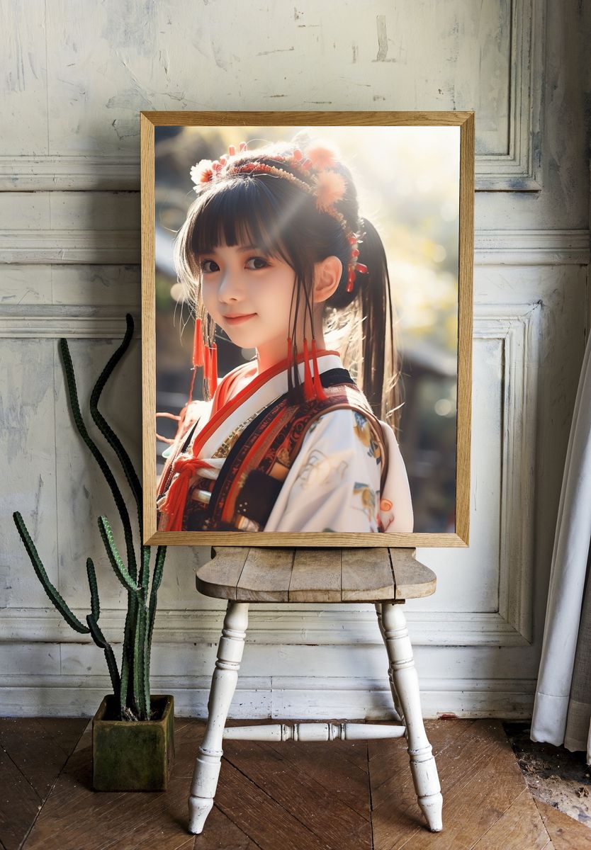 Japanese Girl Portrait Photography Poster. room preview