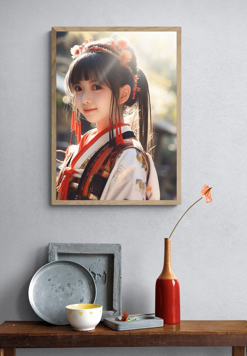 Japanese Girl Portrait Photography Poster. — room view 3