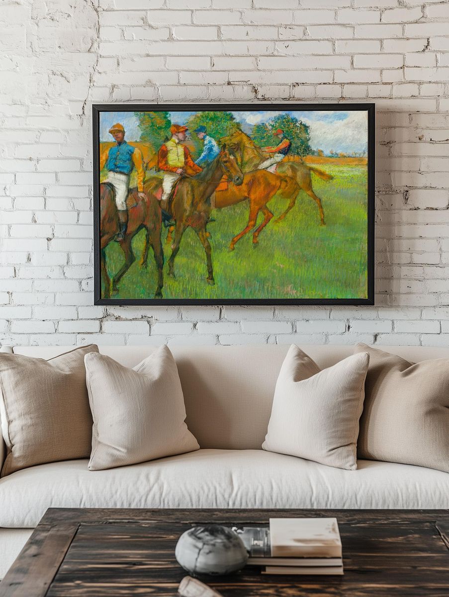 Jockeys on Horses — Fine Art Print. — room view 1