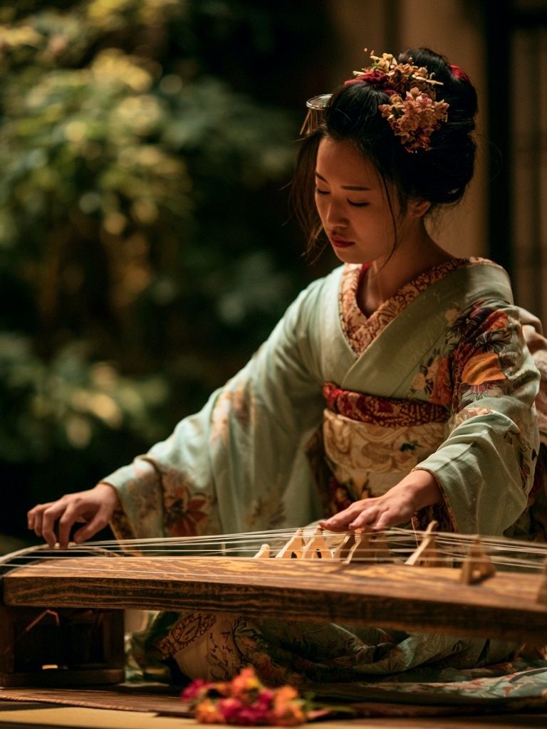 Japanese Koto Player Photography Poster. poster — photography art