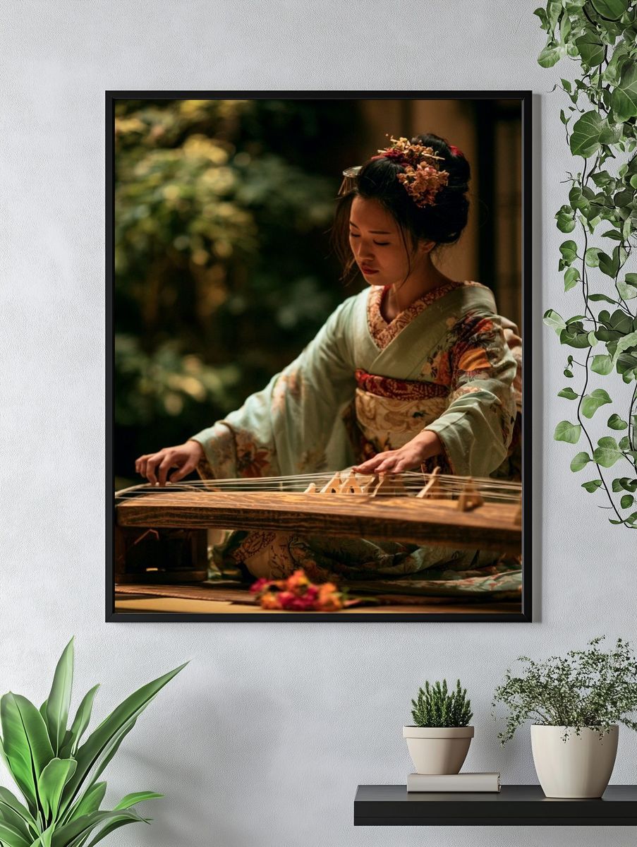 Japanese Koto Player Photography Poster. — room view 4