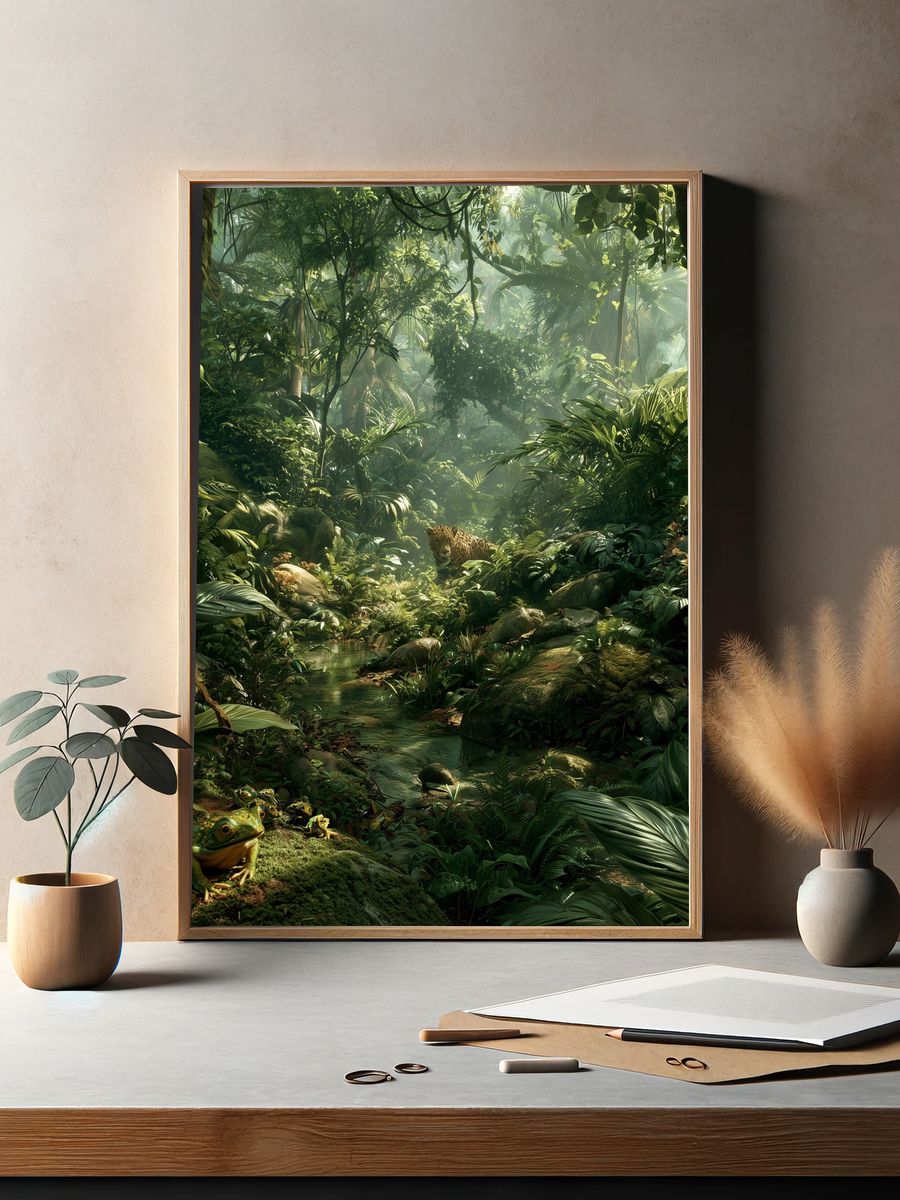 Jungle Leopard Forest Print. — room view 2