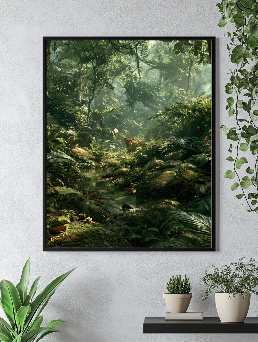 Jungle Leopard Forest Print. — room view 4