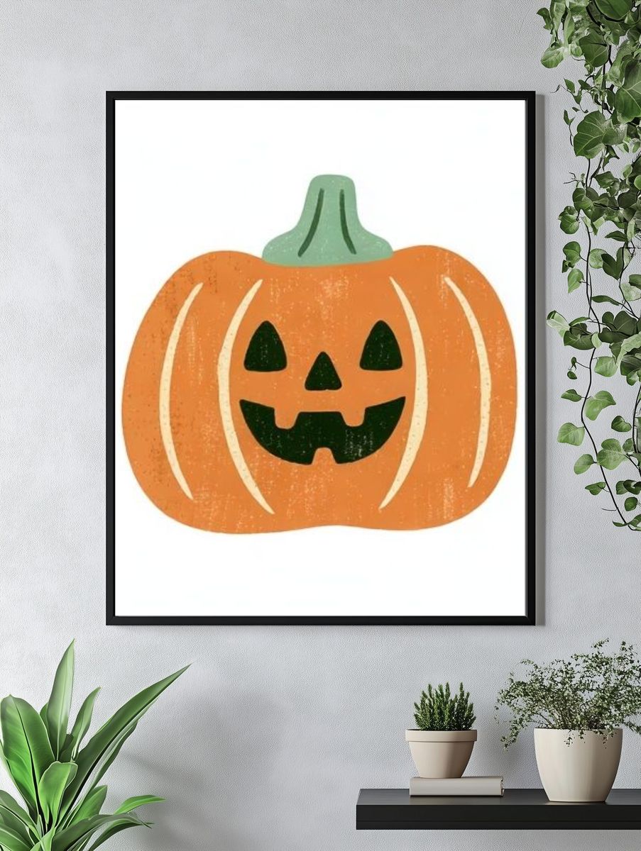 Jack-O'-Lantern Pumpkin Poster. — room view 4