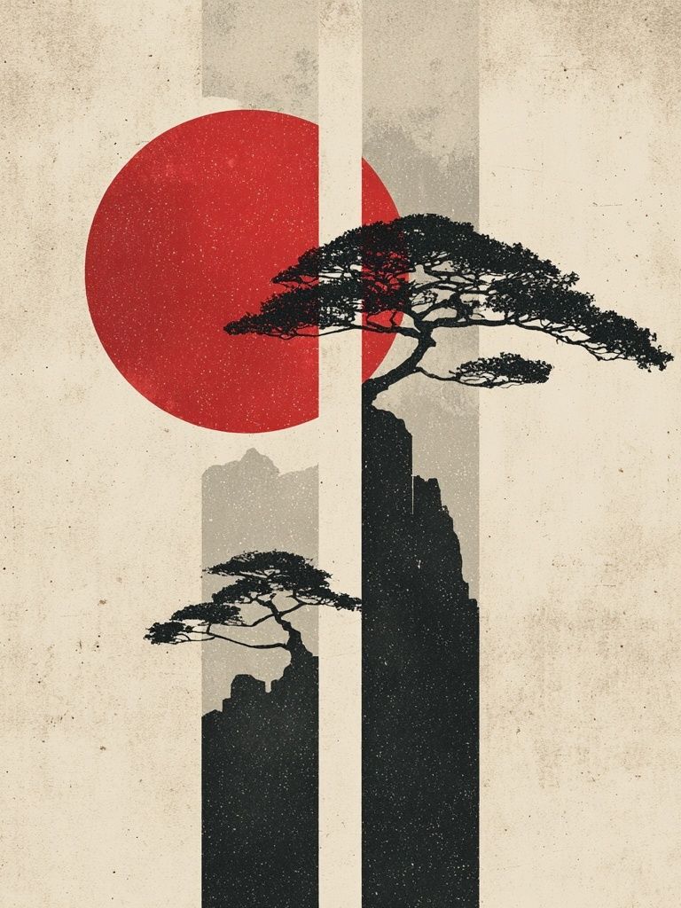 Japanese Landscape — Minimalist Print. poster — minimalist art