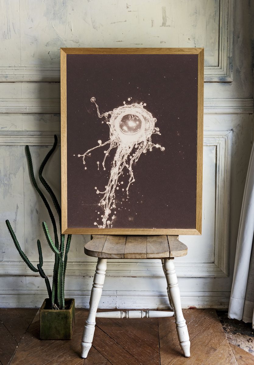 Abstract Jellyfish Illustration Poster. — room view 1