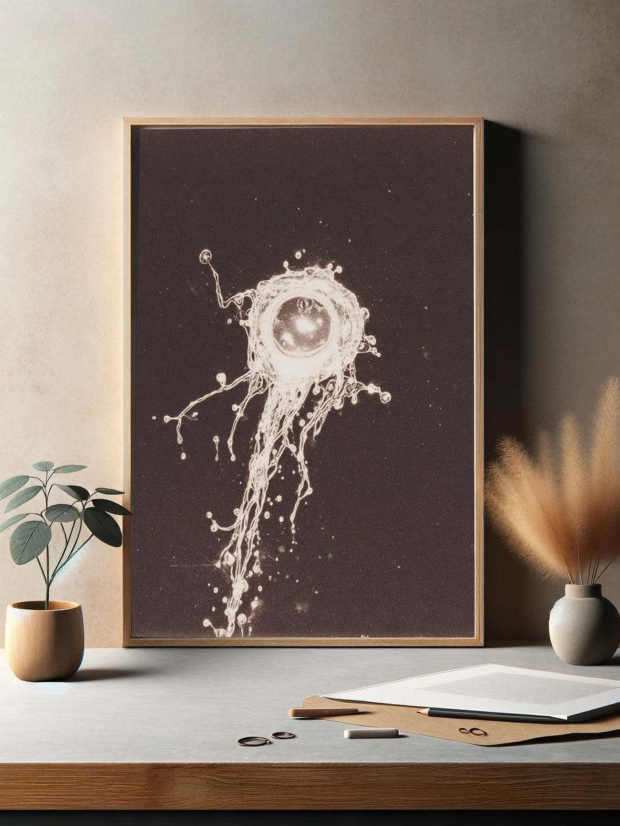Abstract Jellyfish Illustration Poster. — room view 2