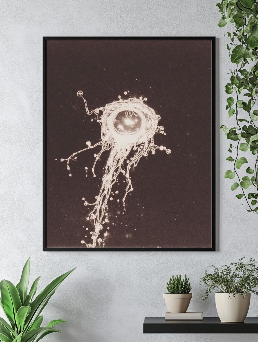 Abstract Jellyfish Illustration Poster. — room view 4