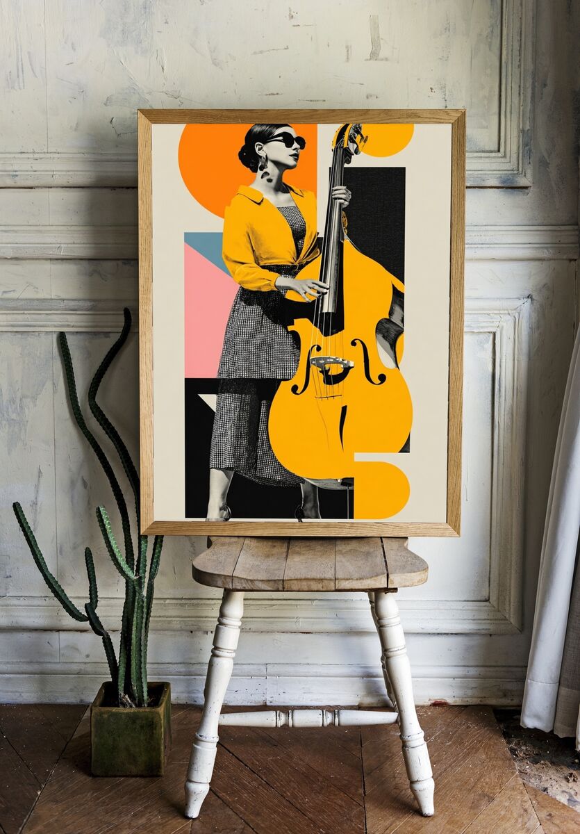 Jazz Musician — Retro Print. — room view 1
