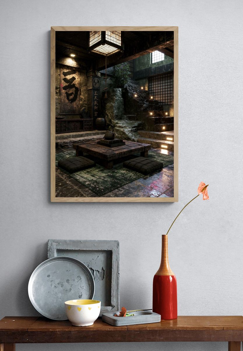 Japanese Zen Interior Photography Poster. — room view 3
