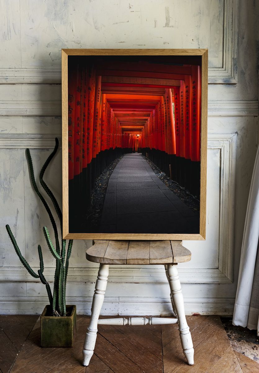 Fushimi Inari Torii Tunnel Print. — room view 1