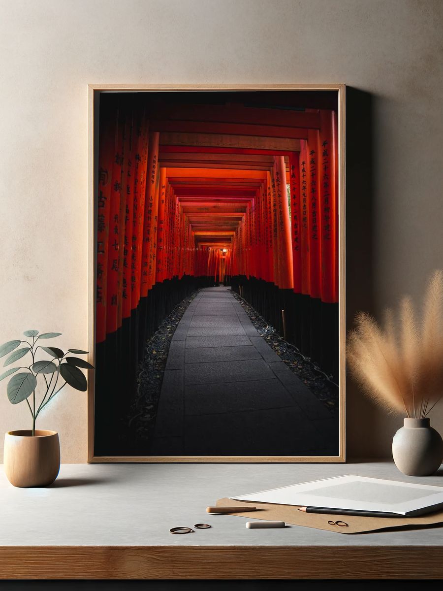 Fushimi Inari Torii Tunnel Print. — room view 2