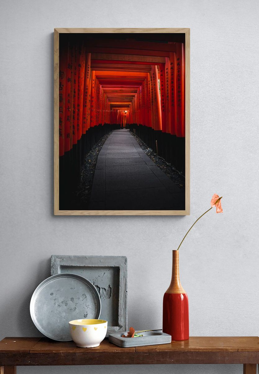 Fushimi Inari Torii Tunnel Print. — room view 3