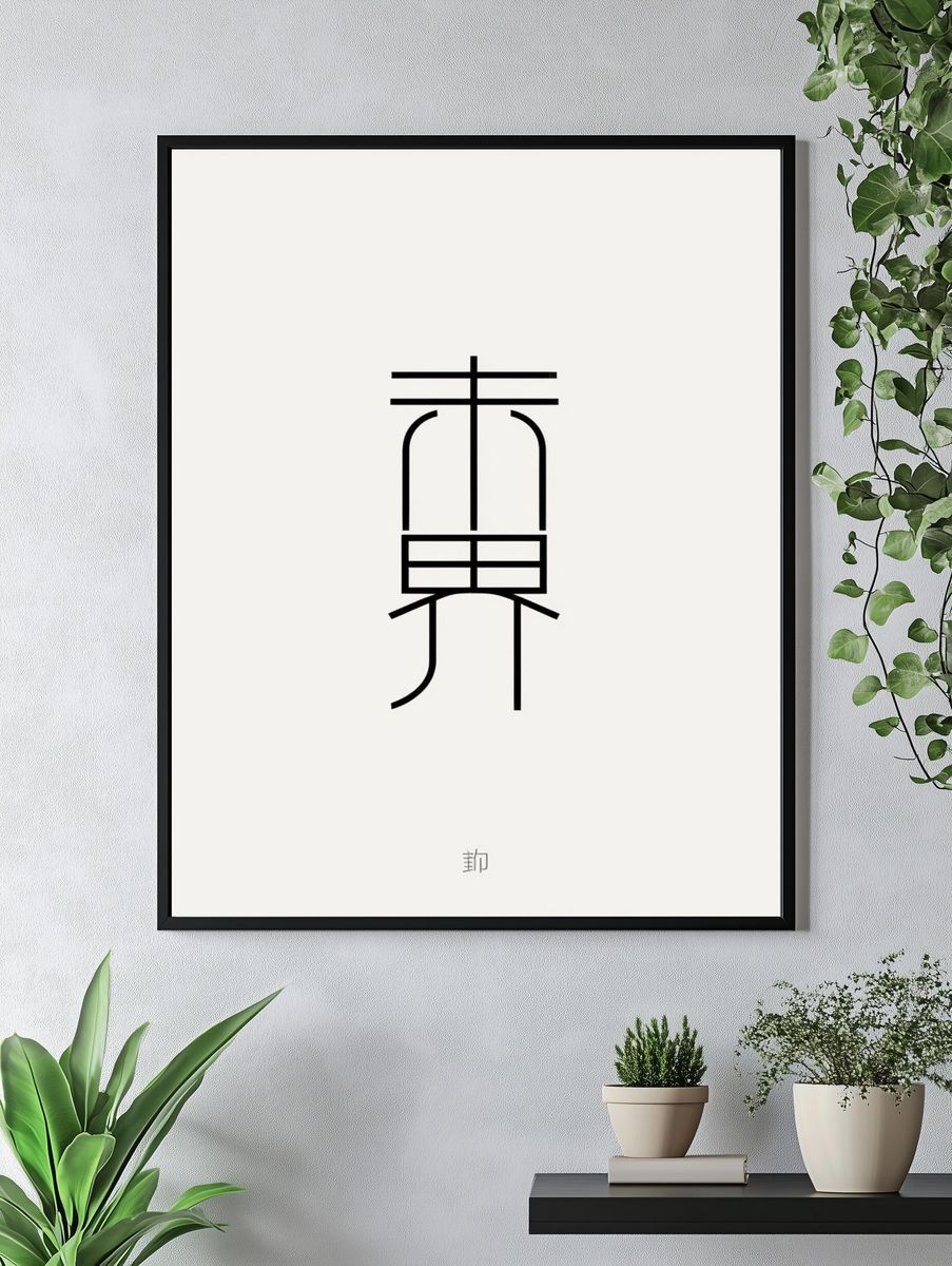 Japanese Kanji Minimalist Poster. — room view 4