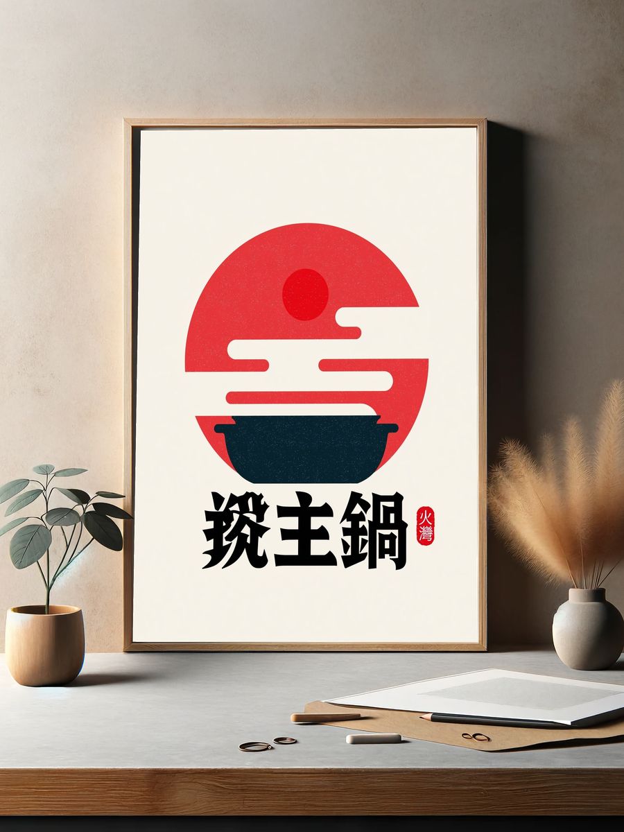 Japanese Hot Pot Typography Print. — room view 2