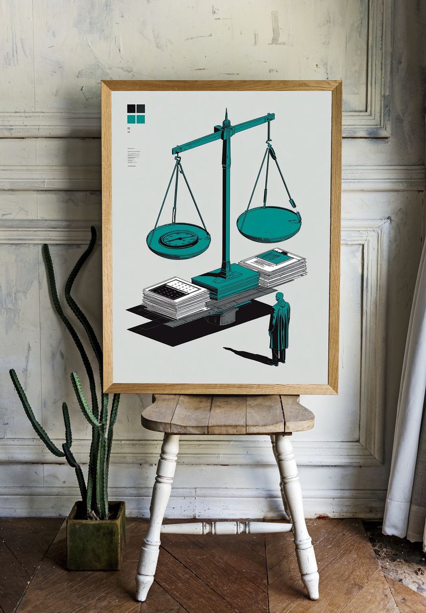 Justice Scale — Minimalist Print room preview
