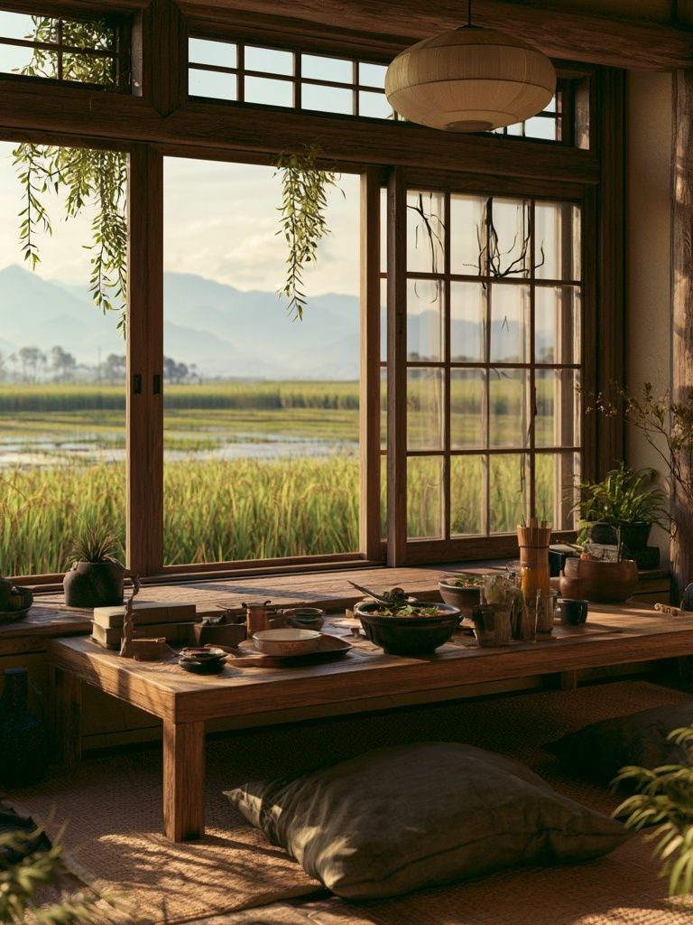 Serene Japanese Tea Room Poster. poster detail