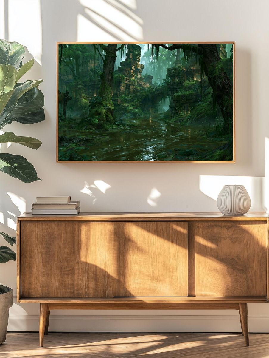 Jungle Ruins Digital Art Poster. — room view 3