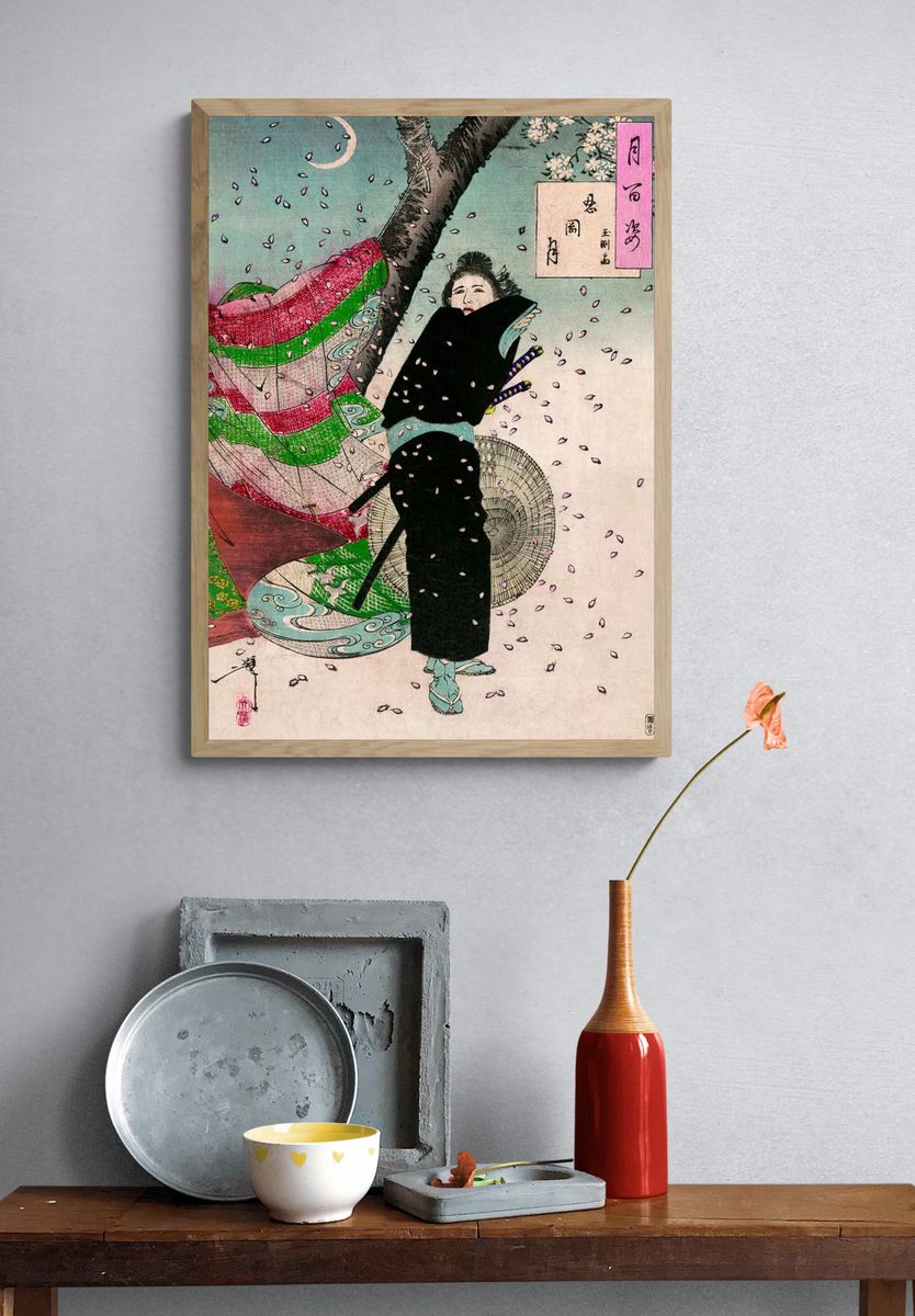 Japanese Woman in Kimono — Vintage Print. — room view 3