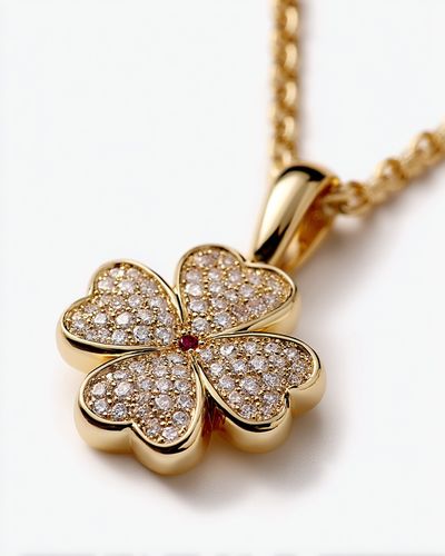 Gold Clover Pendant Photography Poster. poster