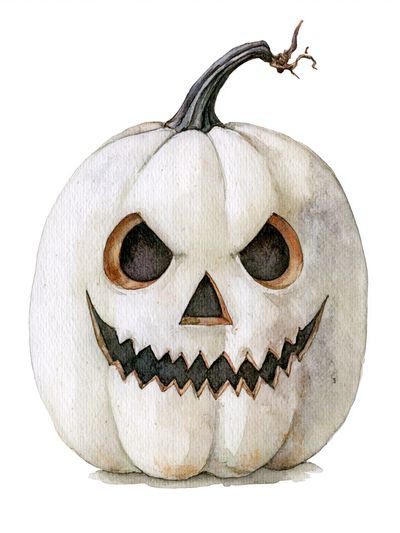 Jack-O'-Lantern Watercolor Poster. poster
