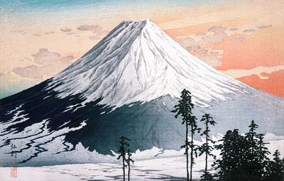 Mount Fuji — Japanese Woodblock Print Poster. poster print