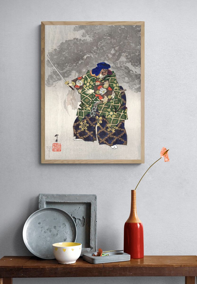 Samurai Warrior — Japanese Woodblock Print. — room view 3