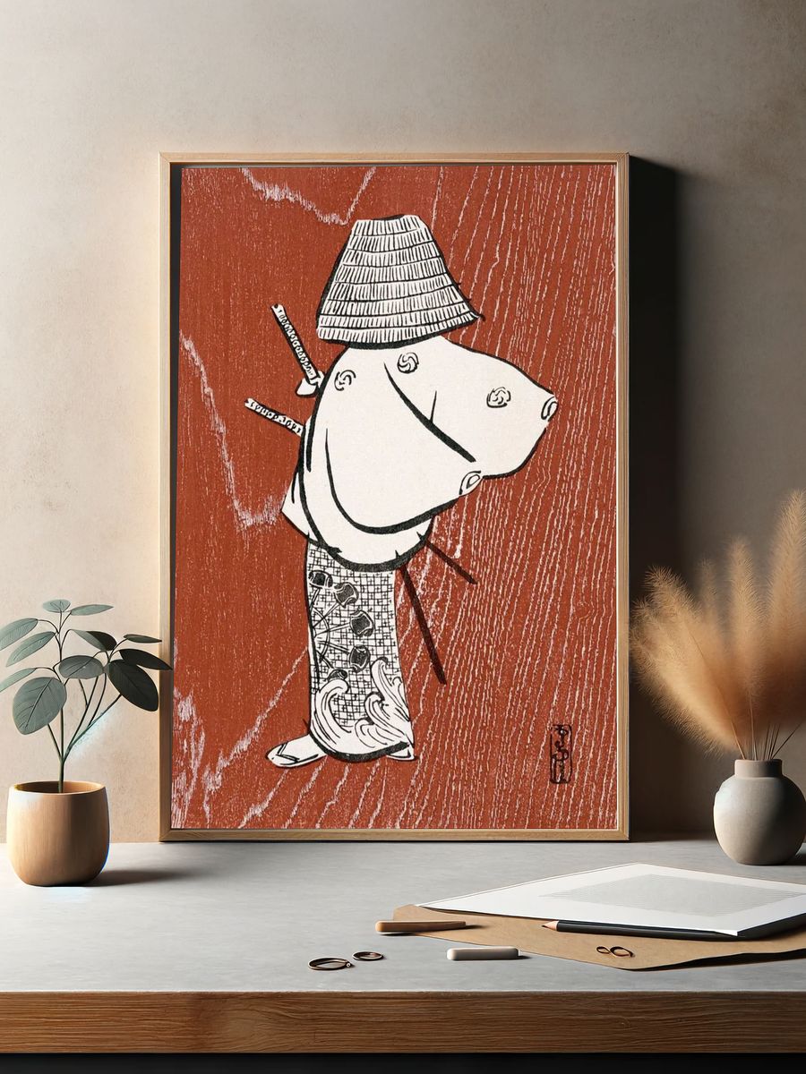 Samurai Warrior — Japanese Woodblock Print. — room view 2