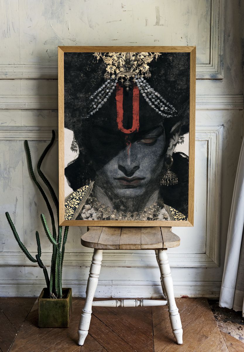 Kali Divine Portrait Print. room preview