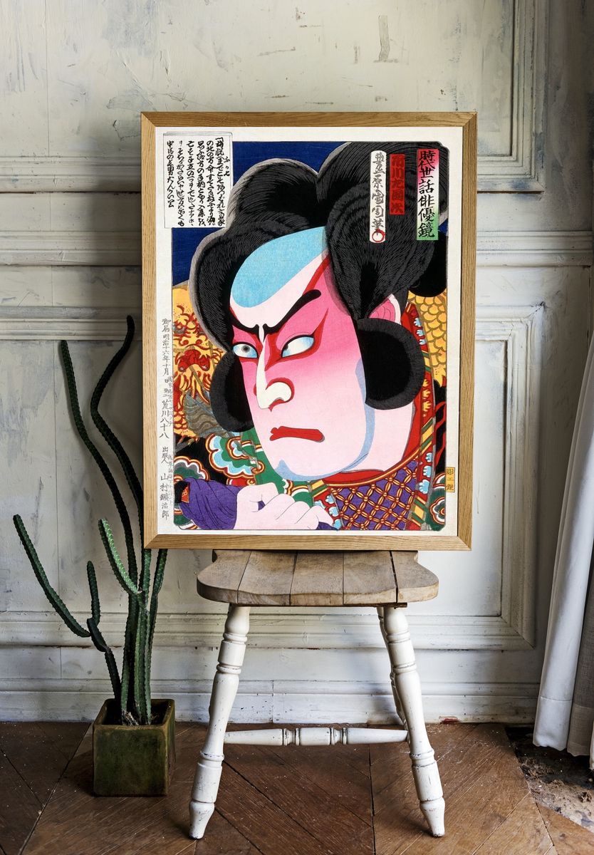Kabuki Actor Portrait — Vintage Print. room preview