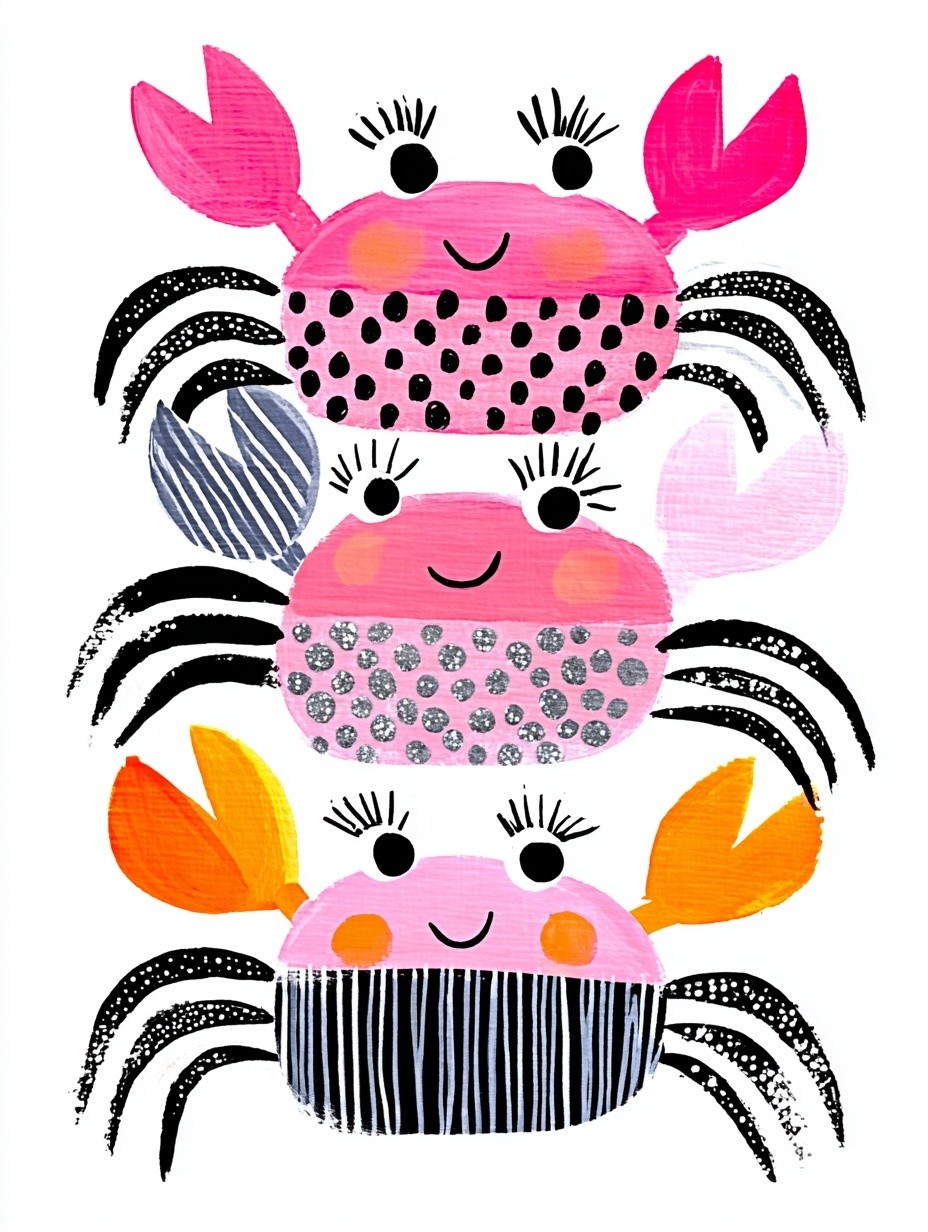 Cute Crabs — Kids Art Print. poster detail
