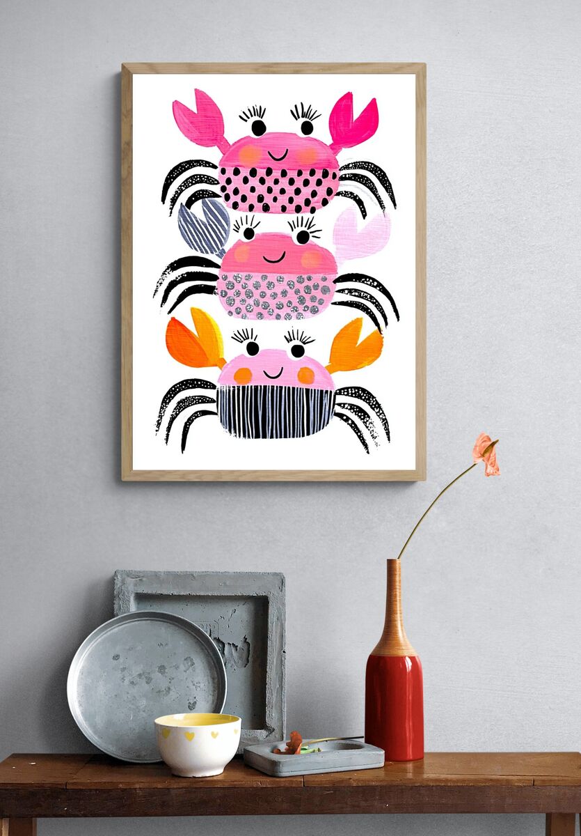 Cute Crabs — Kids Art Print. — room view 3