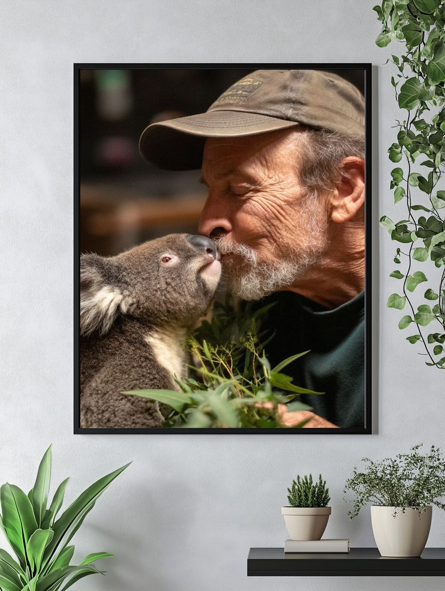 Koala and Caregiver — Animal Photography Print. — room view 4