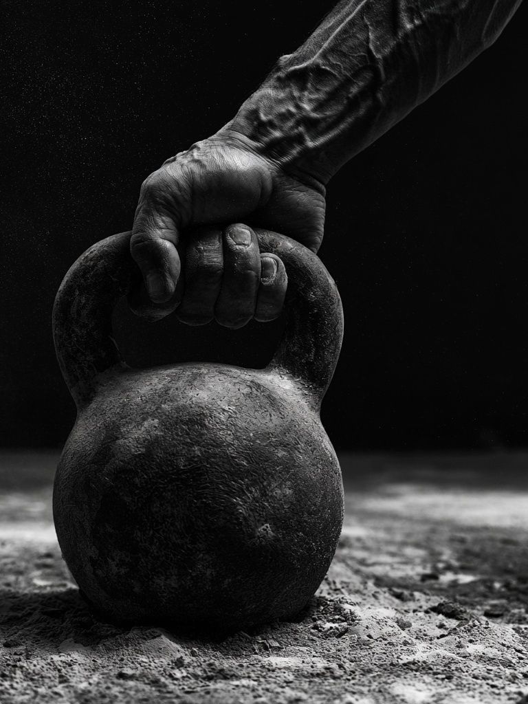 Kettlebell Grip Black-White Poster. poster — photography art