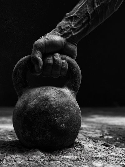Kettlebell Grip Black-White Poster.