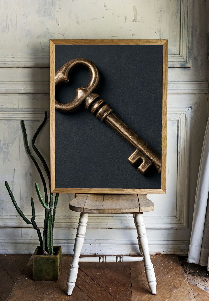 Antique Brass Key Photography Poster. room preview