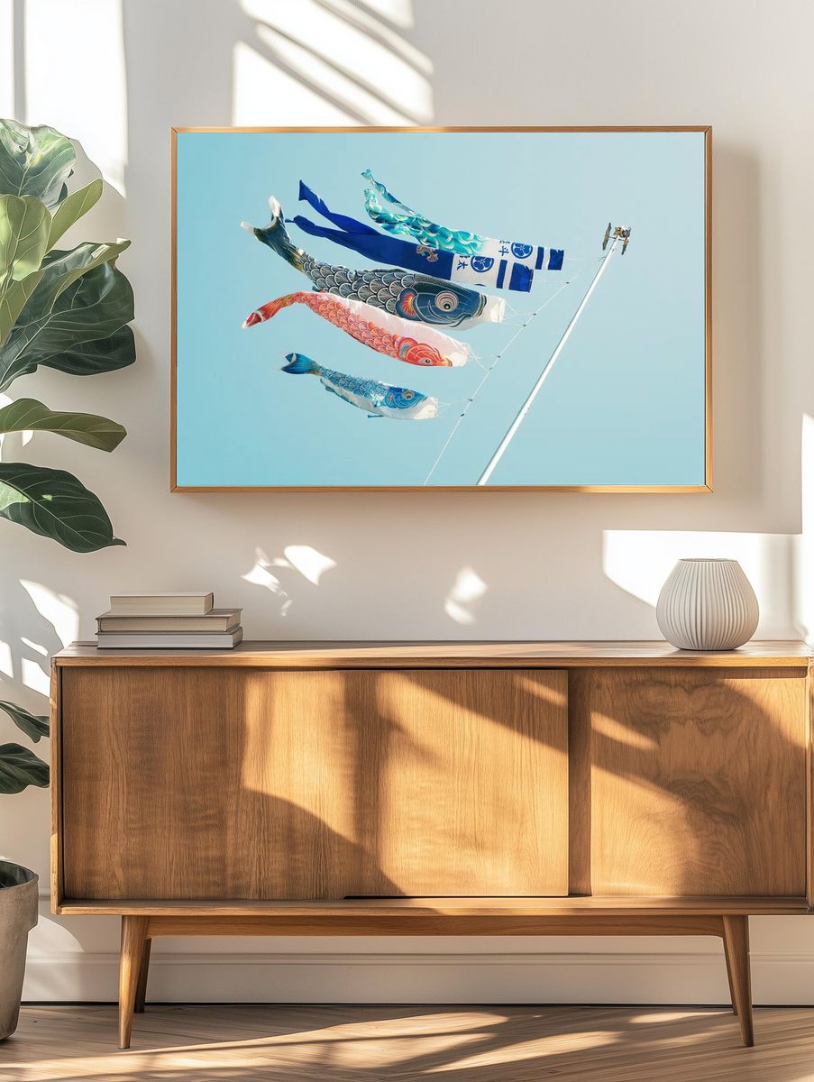 Koi Fish Flags — Japanese Art Print. — room view 3