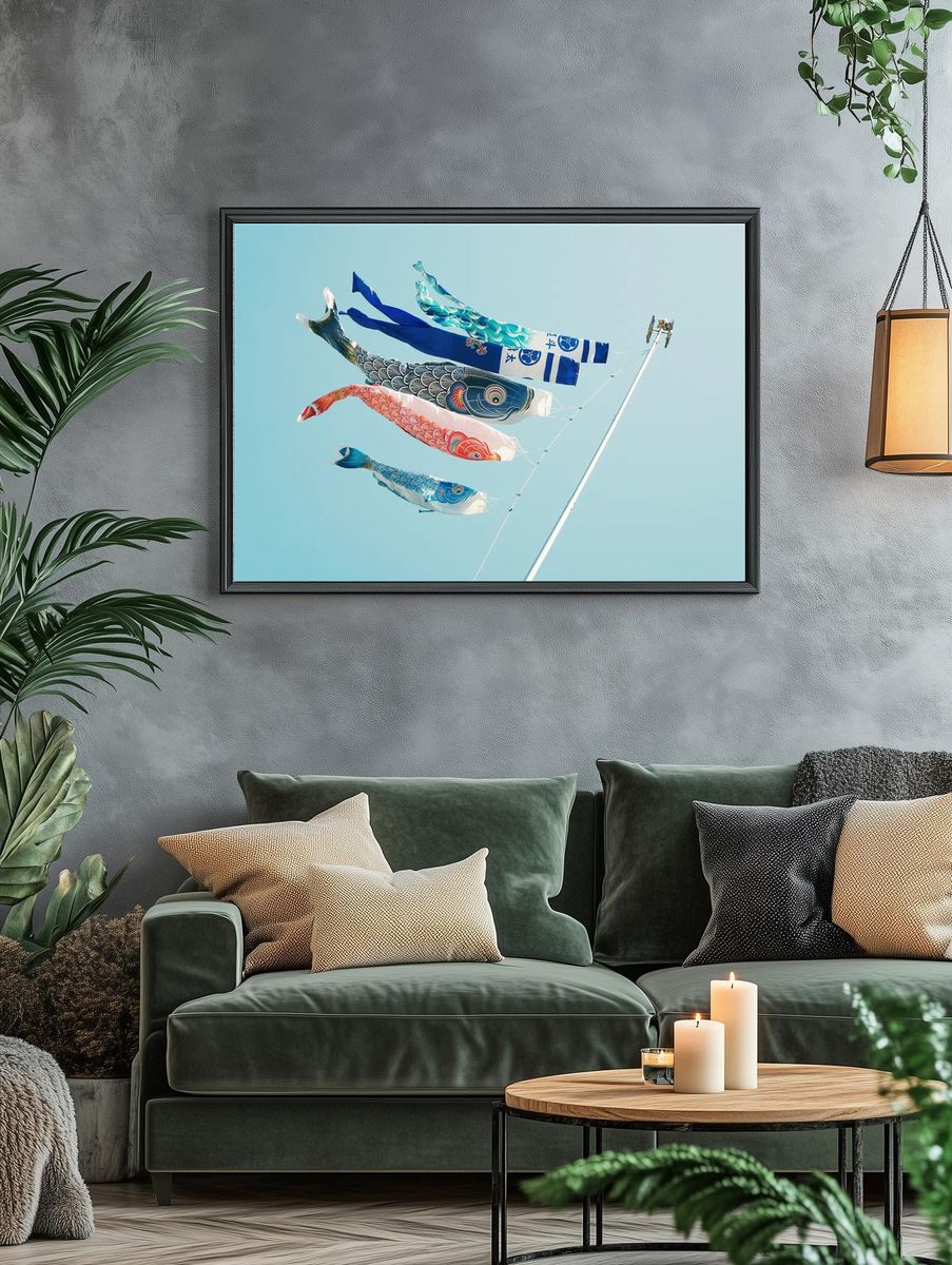 Koi Fish Flags — Japanese Art Print. — room view 4