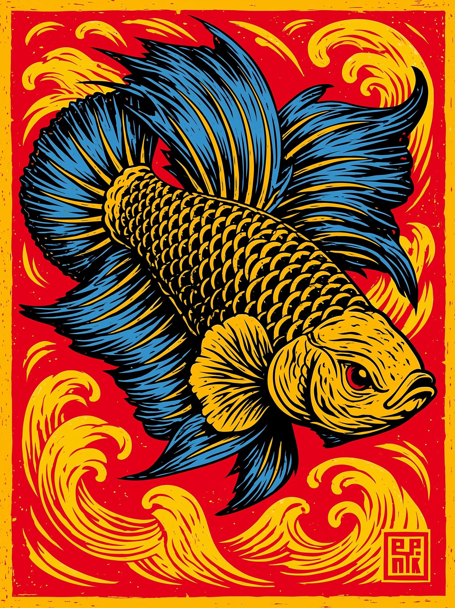 Koi Fish Pop-Art Poster. poster detail