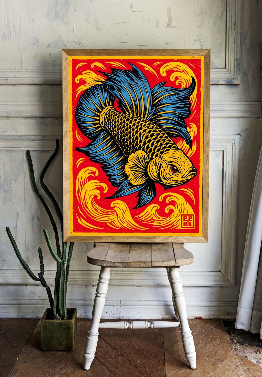 Koi Fish Pop-Art Poster. room preview
