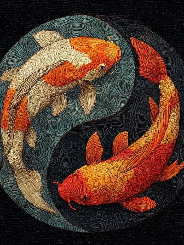 Koi Fish Yin Yang Poster. poster detail