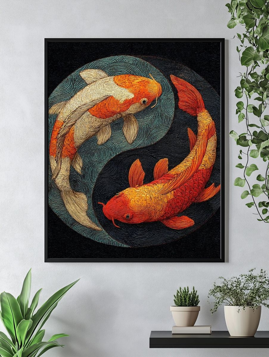 Koi Fish Yin Yang Poster. — room view 4