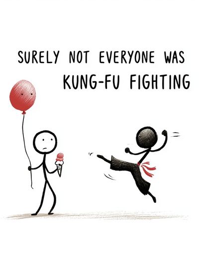 Kung-Fu Fighting Quote Typography Poster.